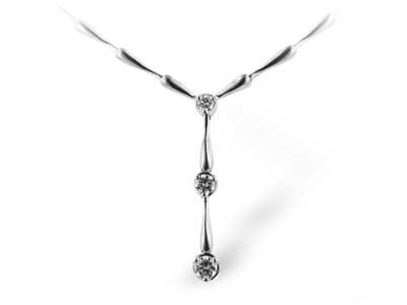 14K White Diamond Necklace by Allison Kaufman